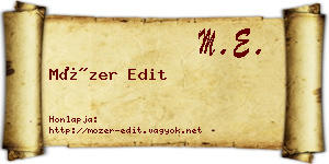 Mózer Edit névjegykártya