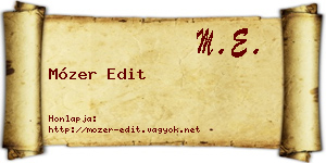 Mózer Edit névjegykártya
